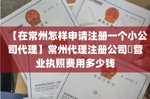 【在常州怎样申请注册一个小公司代理】常州代理注册公司​营业执照费用多少钱