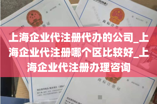 上海企业代注册代办的公司_上海企业代注册哪个区比较好_上海企业代注册办理咨询