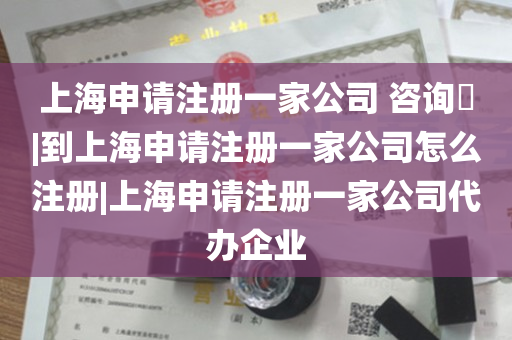 上海申请注册一家公司 咨询​|到上海申请注册一家公司怎么注册|上海申请注册一家公司代办企业