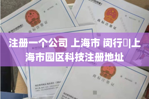 注册一个公司 上海市 闵行​|上海市园区科技注册地址