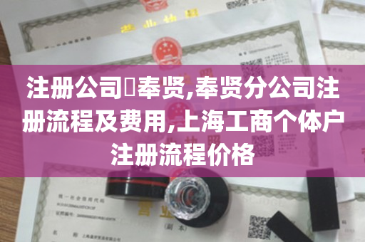 注册公司​奉贤,奉贤分公司注册流程及费用,上海工商个体户注册流程价格
